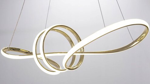 Pendant LED Lamp TOOLIGHT APP824-CP Modern Gold + remote control 1-light point 70 W 73x25cm