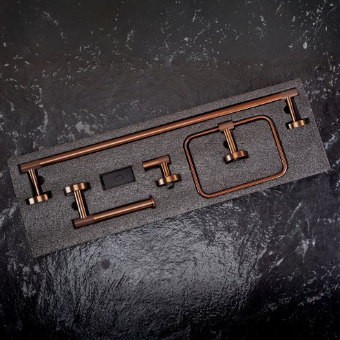 BATHROOM HOOK SET REA GRID BRUSH COPPER 4 PIECES