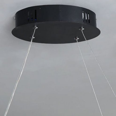 Pendant LED Lamp TOOLIGHT APP823-CP Modern Black + remote control 1-light point 70 W 73x25cm
