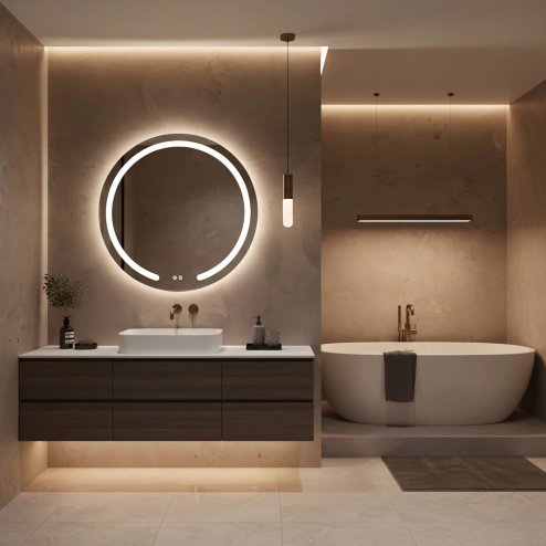 MIRROR REA MODERN 90 LED TRANSPARENT