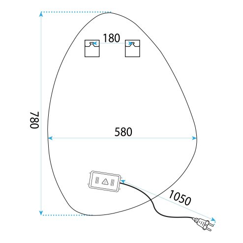 MIRROR REA LED YH-3347 80X60 TRANSPARENT