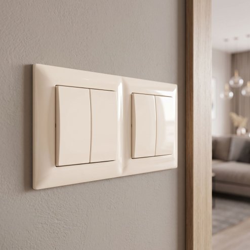 Toolight Double Socket Frame Oste Jnh014-2f Beige Image