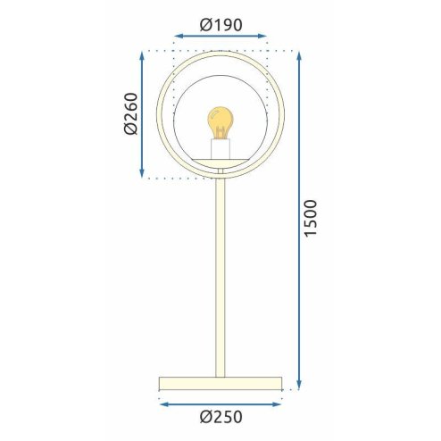 Floor Lamp Living Room Toolight APP927-1F Gold Balls 1-light point E27 25x150cm