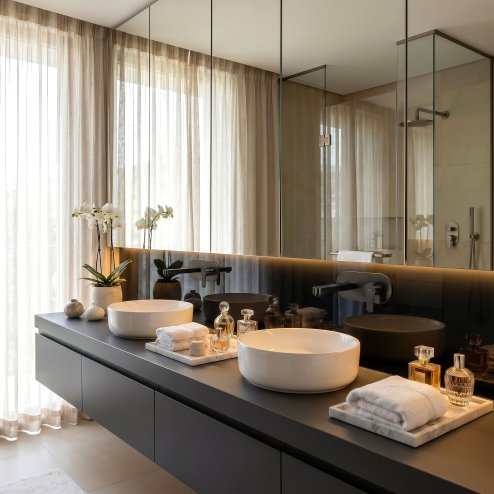 Concealed Washbasin Tap Rea Arcos Titanium