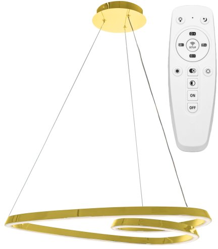 Pendant LED Lamp TOOLIGHT APP797-CP LOOP Gold + remote control 1-light point 70W 61,5x63cm
