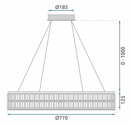 CEILING LAMP CHANDELIER TOOLIGHT LED APP1569-CP 80CM GOLD