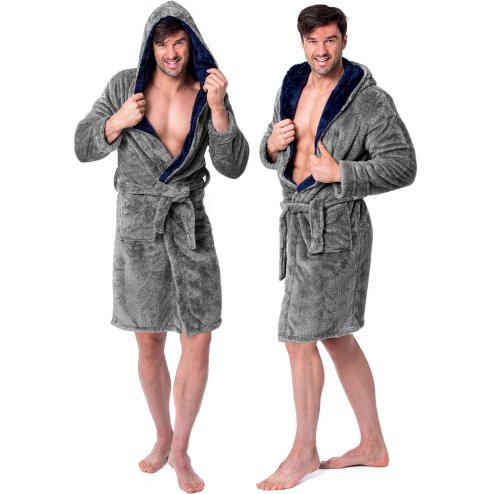 Bathrobe Jordan Grey-Navy MEN L