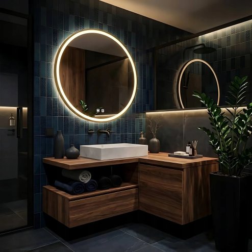 Bathroom LED Mirror REA MMJ 90cm Gold