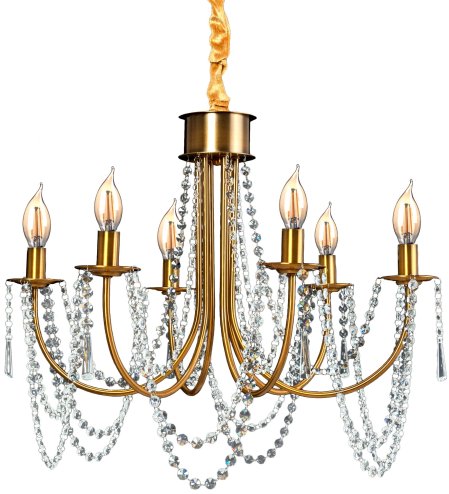 Chandelier Toolight APP765-6CP Crystal Gold Candles 6-light points E14 60x60x42-112cm