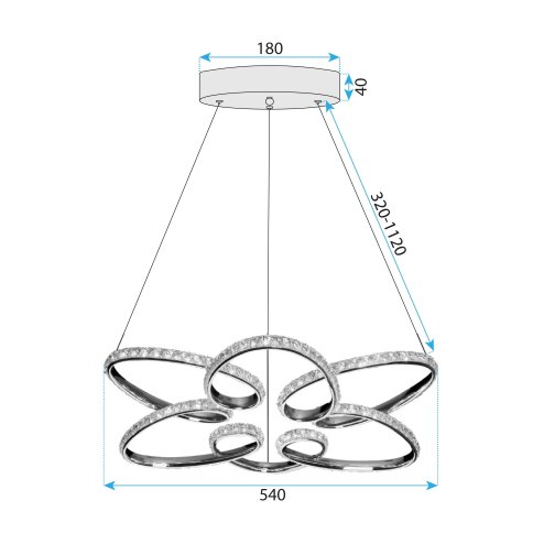 CEILING LAMP CHANDELIER TOOLIGHT G002-CP CHROME
