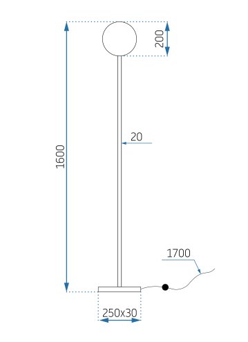 Floor Lamp Living Room Toolight APP926-1F Gold Balls 1-light point E27 25x25x160cm
