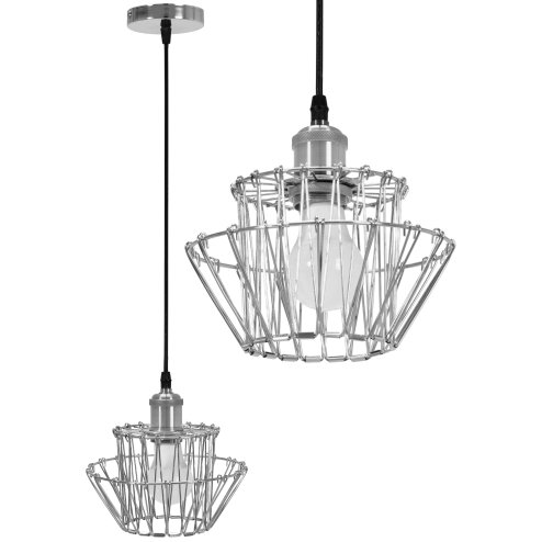 Pendant Lamp TOOLIGHT APP943-1CP KIT Chrome 1-light point E27 20x20x17-97cm
