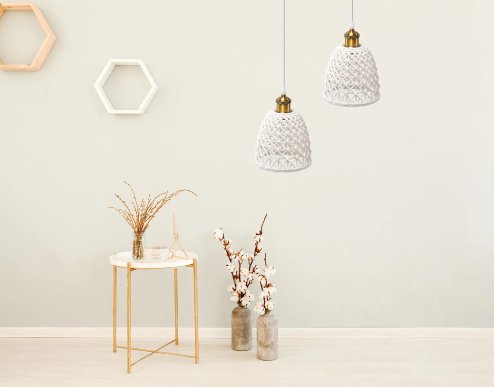 Pendant Lamp TOOLIGHT APP1006-1CP White U 1-light point E27 16,5x16,5x65,5-105,5cm