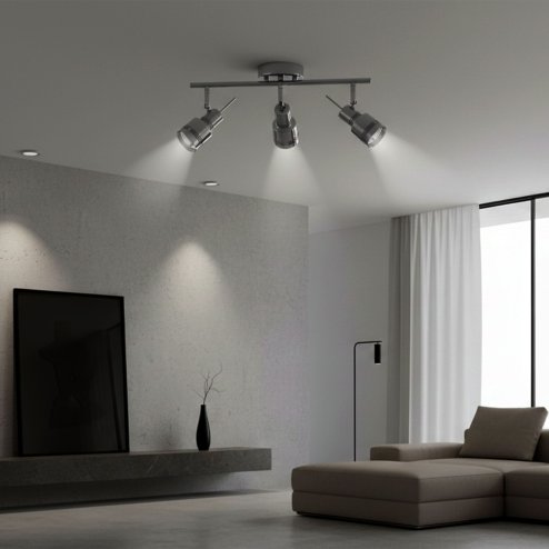 Ceiling Lamp Chandelier TOOLIGHT APP747-3C Spotlight 3 Chrome 3-light points GU10 18x46Cm