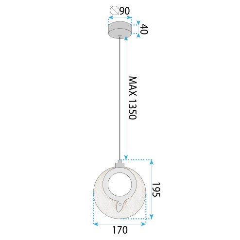 CRYSTAL LED PENDANT LAMP TOOLIGHT LHJ110-1CP 80 GOLDEN