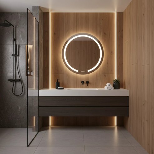 MIRROR REA MODERN 80 LED TRANSPARENT