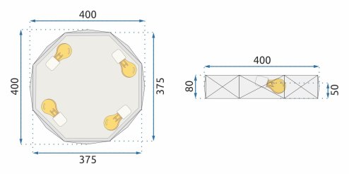 Ceiling Lamp Chandelier TOOLIGHT APP862-C Diamond Black Round 4-light points E27 40x8Cm