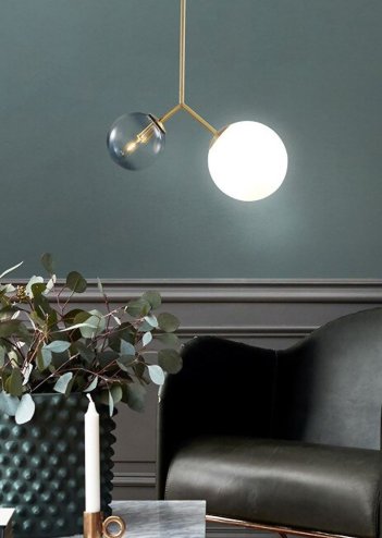 Pendant Lamp TOOLIGHT APP1013-2CP Ball Gold 2-light points E27 20x40x55cm
