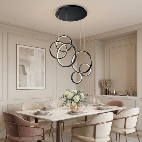 Hanging Ceiling Lamp Toolight App1921-Cp Black Led Black