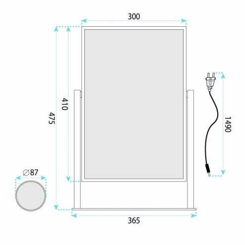 Mirror Rea Lumi 30X40 Led White