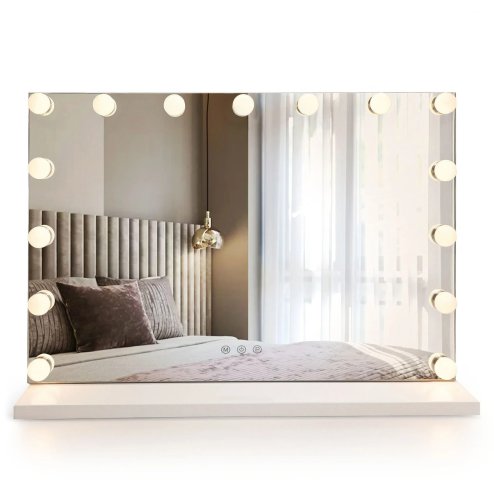 MIRROR REA HOLLYWOOD WHITE 80X60 LED