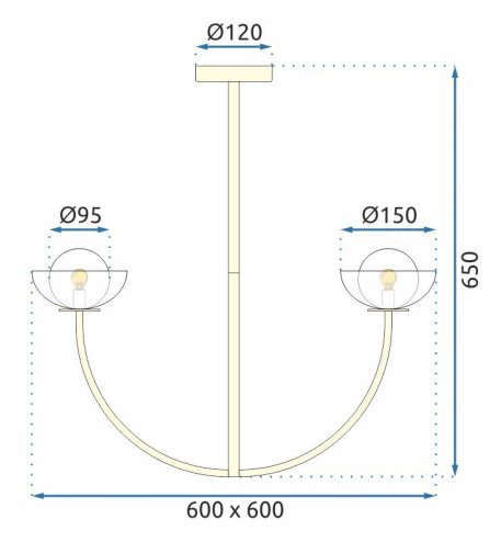 Pendant Lamp TOOLIGHT APP1200-CP Metal Gold - White G9 4-light points