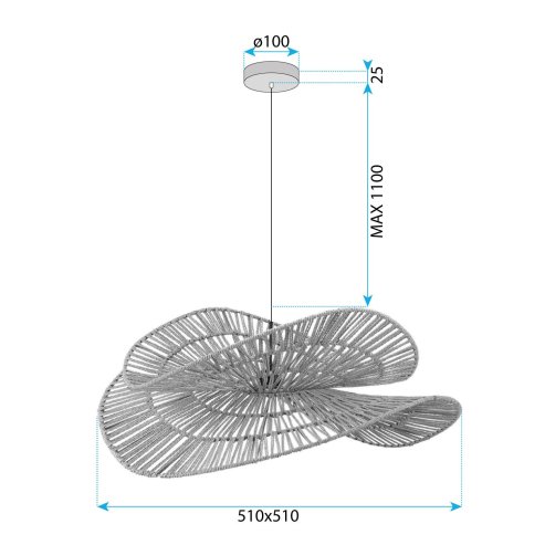 CEILING LAMP CHANDELIER TOOLIGHT BOHO APP1737-1CP 50CM