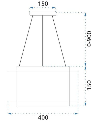 Pendant LED Lamp TOOLIGHT APP1000-CP Mesh 1-light point 24W 40x40x15-105cm