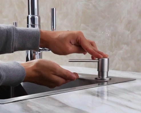 Soap dispenser REA Brush Chrome round