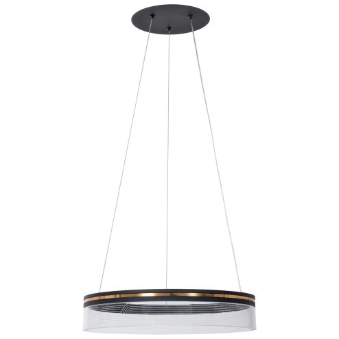 Pendant LED Lamp TOOLIGHT APP1191-CP 40cm Black Plastic 32W + remote control