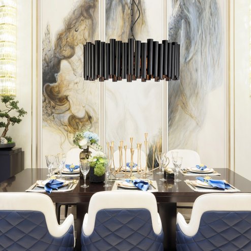 Pendant Lamp TOOLIGHT APP1306-C Black matt E27
