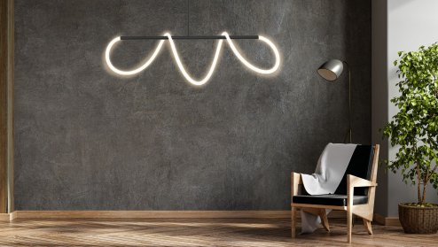 Pendant LED Lamp TOOLIGHT APP856 Black Metal Plastic 40W