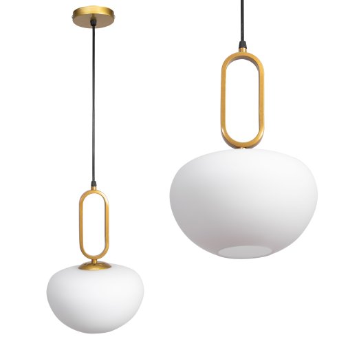 Pendant Lamp TOOLIGHT APP1074-1CP White Gold 1-light point E27 22x22x15,5-100cm
