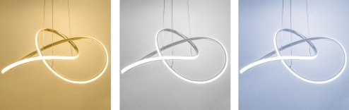 Pendant LED Lamp TOOLIGHT APP393-CP Modern Ring Chrome + remote control 1-light point 40W 55x55x14,5cm