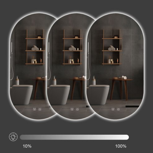 Bathroom LED Mirror REA EGG 50x90 cm
