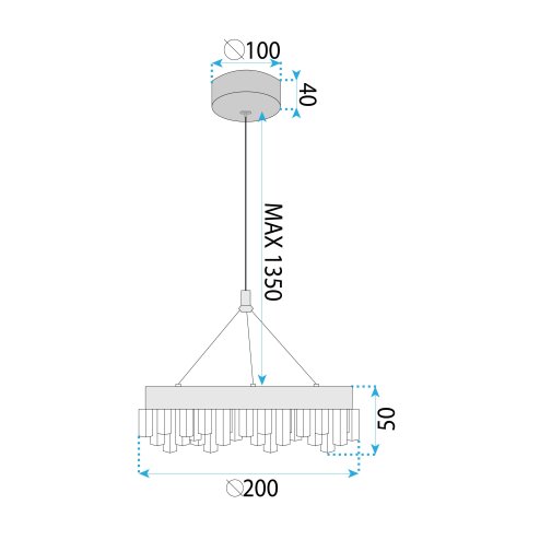 LED PENDANT LAMP TOOLIGHT LHJ097-CP 30 GOLD