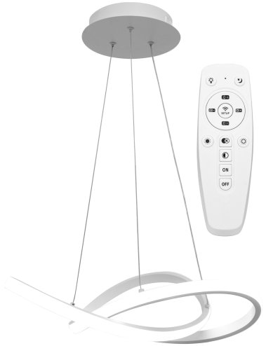 Pendant LED Lamp TOOLIGHT APP392-CP Modern Ring White + remote control 1-light point 40W 44,5x44,5x9cm