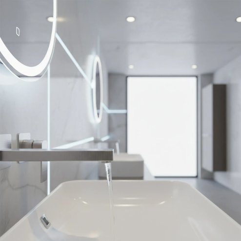 CONCEALED WASHBASIN TAP REA ARLO BRUSH NICKEL