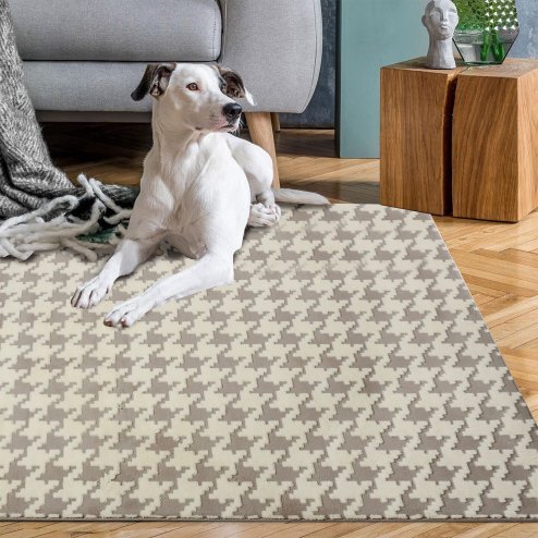 PLUSH CARPET CLOVER PEPITKA BEIGE 1.40*2.00
