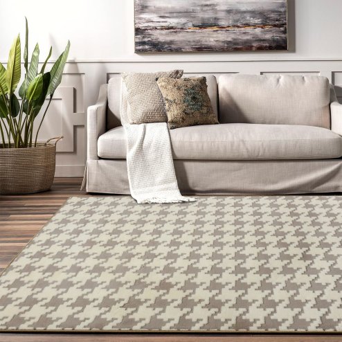 PLUSH CARPET CLOVER PEPITKA BEIGE 1.20*1.70