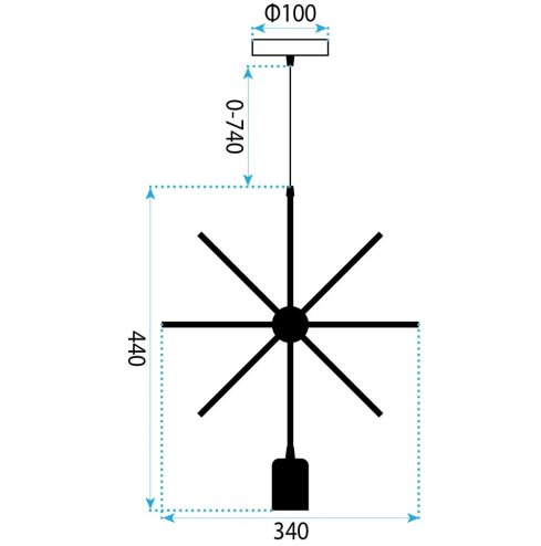Lamp LE-02 Star 100x32x100cm