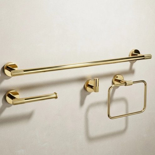 BATHROOM HOOK SET REA GRID GOLD 4 PIECES