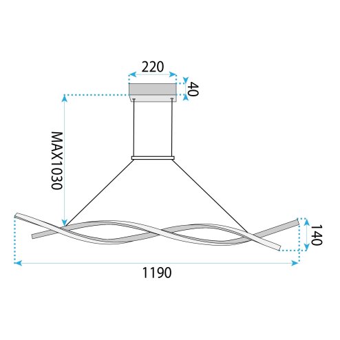 PENDANT CEILING LAMP TOOLIGHT LHJ020-CP BLACK