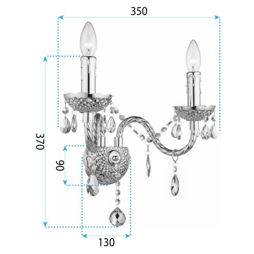 WALL LIGHT TOOLIGHT EBT017-2W CHROME