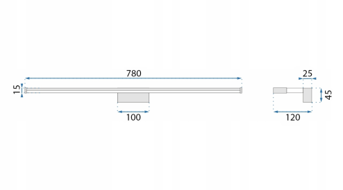 Bathroom Wall LED Light TOOLIGHT APP370-1W Chrome 15W 68,5cm