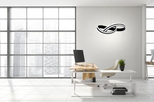Pendant LED Lamp TOOLIGHT APP817-CP Modern Black + remote control 1-light point 100W 47x47x19cm