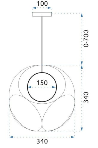 Pendant Lamp TOOLIGHT APP1019-1CP Black 1-light point E27 34x34cm