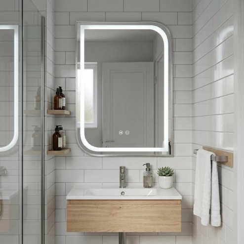 Mirror Rea Zone 80X60 Led Brush Nickel
