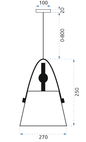 Lamp BUFFO Black 105x27x105cm