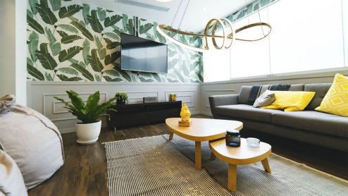 Pendant LED Lamp TOOLIGHT APP824-CP Modern Gold + remote control 1-light point 70 W 73x25cm